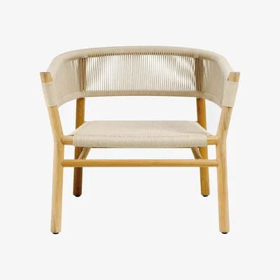 Made in Design Lounge armchair Kilt textile wood / Teak & Synthetic rope - Ethimo
