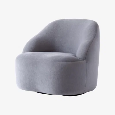 Made in Design Margas LC2 Swivel armchair - / Velvet by &tradition Grey