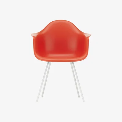 Made in Design DAX - Eames Plastic Armchair Armchair - / (1950) - White legs by Vitra Red