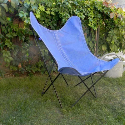 Made in Design AA Butterfly OUTDOOR Armchair - / Batyline - Black structure by AA-New Design Purple