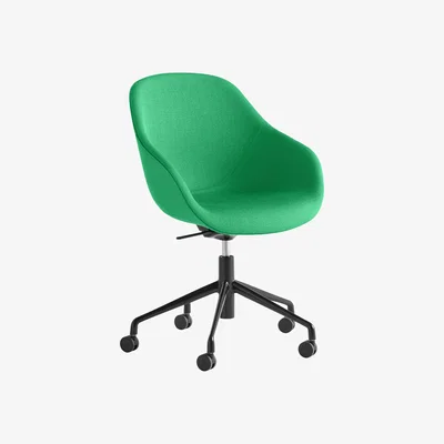 Made in Design Armchair on casters About a chair AAC155 textile / Padded - Full Fabric - Hay