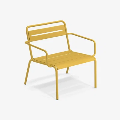 Made in Design Star Stackable low armchair - / Metal by Emu Yellow