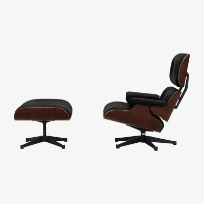 Made in Design Lounge Chair & Ottoman Set armchair & footrest leather brown / Eames (1956) - Vitra