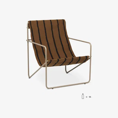 Made in Design Desert Armchair - / Beige structure Recycled plastic bottles by Ferm Living White/Brown/Beige
