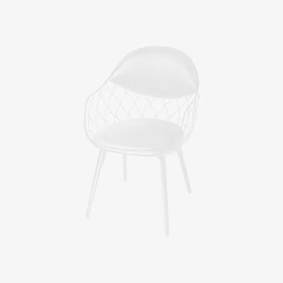 Made in Design Pina Padded armchair - Leather / Metal & wood legs by Magis White