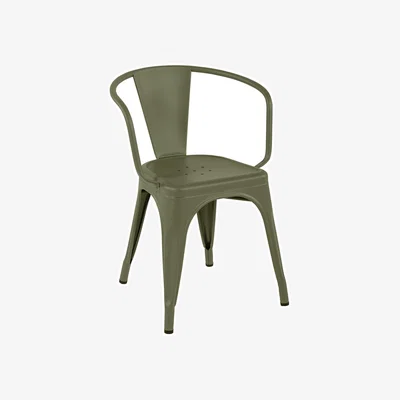 Made in Design A56 Indoor Stackable armchair metal green / Steel Colour - For indoors - Tolix