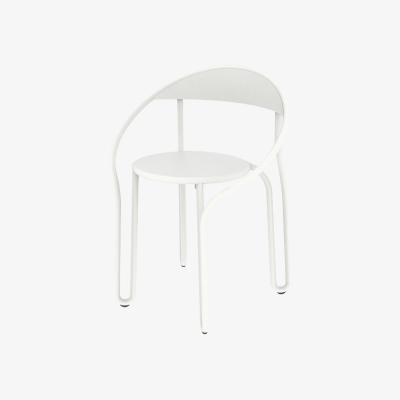 Made in Design Huggy Bistro Chair Stackable armchair - / Aluminium by Maiori White