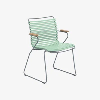 Made in Design Click Armchair - Plastic & bamboo armrests by Houe Green