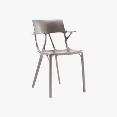 Made in Design A.I Stackable armchair - / Designed by artificial intelligence by Kartell Grey/Silver