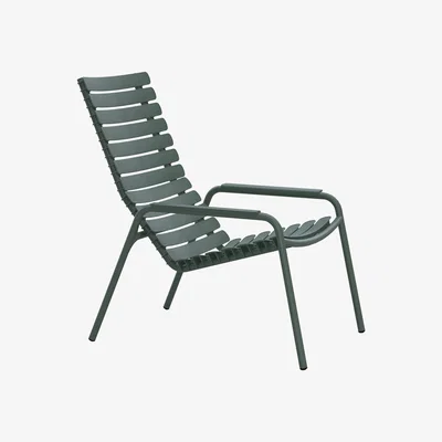 Made in Design ReCLIPS Lounge armchair - / Metal armrests - Recycled plastic by Houe Green