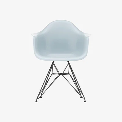 Made in Design DAR - Eames Plastic Armchair Armchair - / (1950) - Black legs by Vitra Blue/Grey