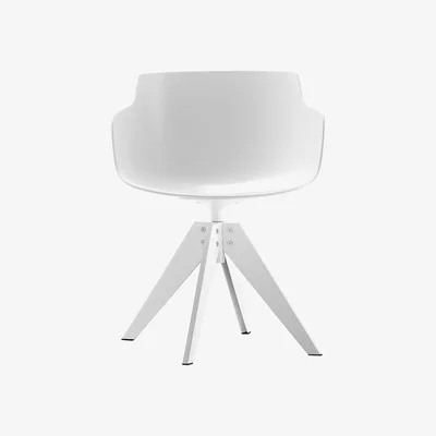 Made in Design Flow Slim Armchair - 4 VN steel legs by MDF Italia White