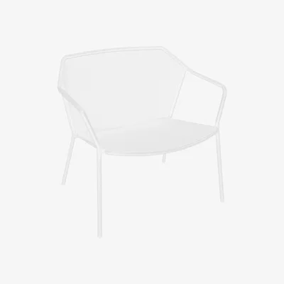 Made in Design Darwin Low armchair - Metal by Emu White