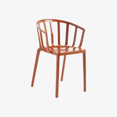Made in Design Generic AC Venice Stackable armchair - / Polycarbonate by Kartell Red/Orange