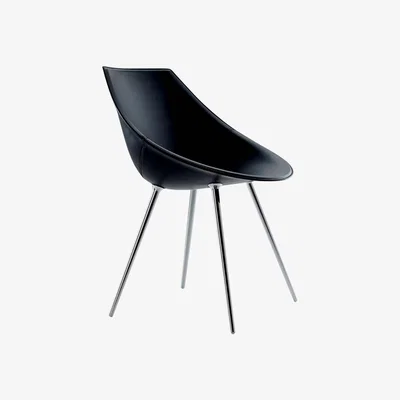 Made in Design Lago Armchair - Leather & metal legs by Driade Black