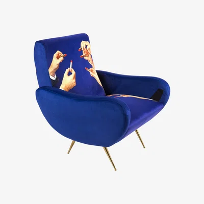 Made in Design Toiletpaper Padded armchair by Seletti Blue