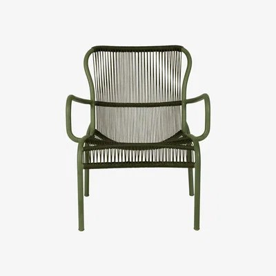 Made in Design Loop Lounge Rope Low armchair - / Stackable - Hand-woven polypropylene cord by Vincent Sheppard Green