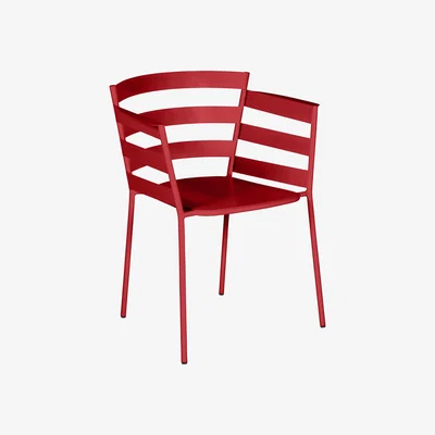 Made in Design Rythmic Stackable armchair - / Steel by Fermob Red
