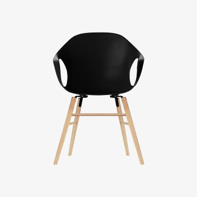 Made in Design Elephant Wood Armchair - Plastic shell & wood legs by Kristalia Black