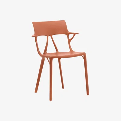 Made in Design A.I Stackable armchair - / Designed by artificial intelligence by Kartell Orange