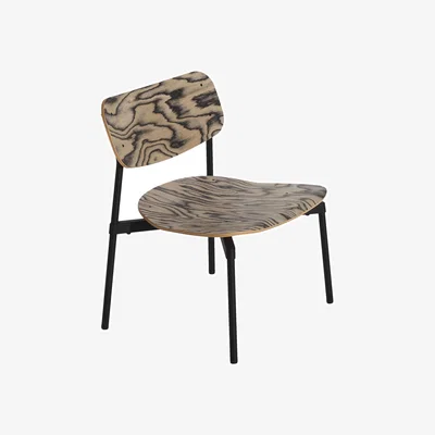 Made in Design Fromme Low armchair natural wood / Alpi veneer by Ettore Sottsass, 1980 - Petite Friture