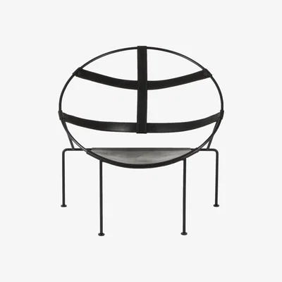 Made in Design FDC1 Armchair - / Leather & steel - 50s reissue by Objekto Black