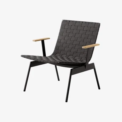 Made in Design Ville AV45 Low armchair textile black / With armrests - &tradition