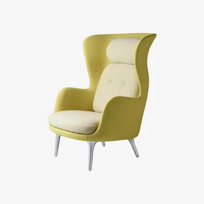 Made in Design Ro Padded armchair by Fritz Hansen Yellow