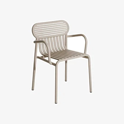 Made in Design Week-End Bridge armchair metal beige / Stackable - Aluminium - Petite Friture
