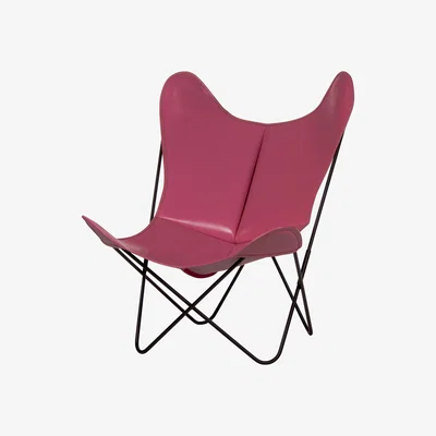 Made in Design AA Butterfly Armchair - Leather / Black structure by AA-New Design Pink