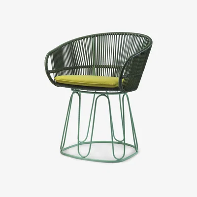 Made in Design Circo Dining Armchair - / Hand-woven PVC threads by ames Green