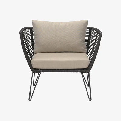 Made in Design Mundo Padded armchair - / Indoors & outdoors by Bloomingville Black/Beige