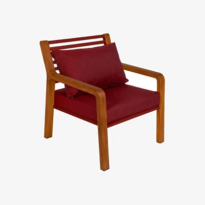Made in Design Somerset Padded armchair textile wood red - Fermob