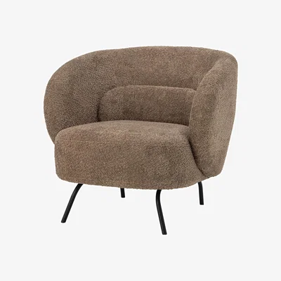 Made in Design Harry Padded armchair textile brown / Bouclé fabric - Bloomingville