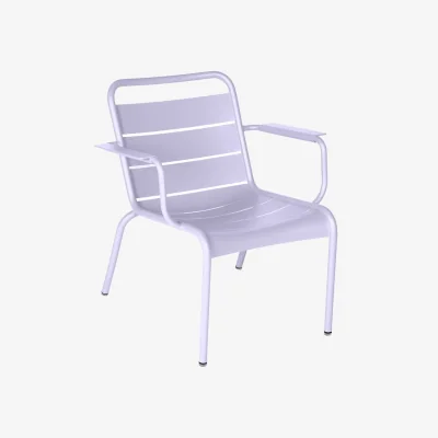 Made in Design Luxembourg Stackable low armchair metal purple / Low seat - Fermob