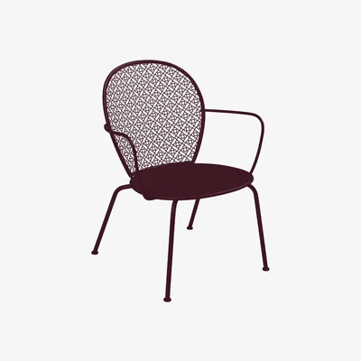Made in Design Lorette Low armchair - / Perforated metal by Fermob Red