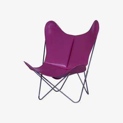 Made in Design AA Butterfly Armchair - Leather / Chromed structure by AA-New Design Pink