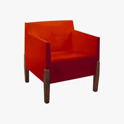Made in Design Kubrick Armchair by Serralunga Red/Natural wood