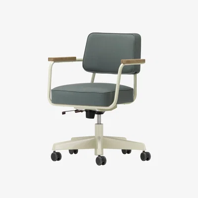 Made in Design Armchair on casters Fauteuil Direction Pivotant metal textile / Jean Prouvé, 1951 - Vitra