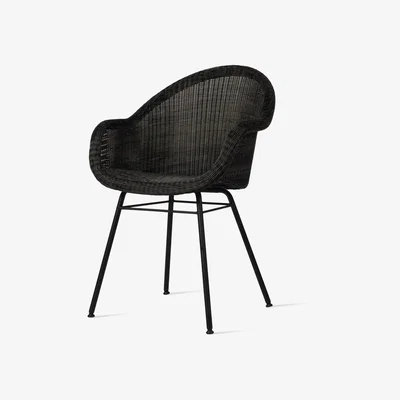Made in Design Edgard Armchair - / Hand-woven polyethylene wicker by Vincent Sheppard Black