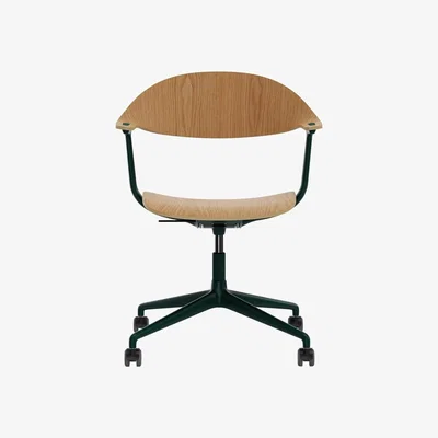 Made in Design Mynt Armchair on casters natural wood / Oak - Vitra
