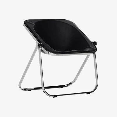 Made in Design Plona Folding armchair leather black / Leather - Giancarlo Piretti, 1970 - ANONIMA CASTELLI