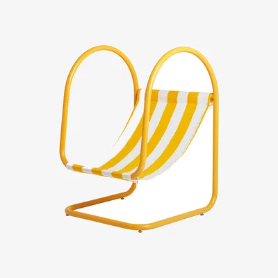 Made in Design Grand Parad Armchair metal yellow metal & fabric / L 80 x H 120 cm - Axel Chay