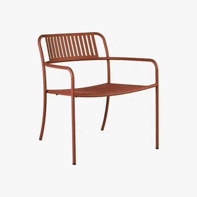 Made in Design Patio Lames Low armchair - / Slats - Stainless steel by Tolix Red/Orange