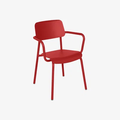Made in Design Studie Stackable armchair - / Aluminium by Fermob Red/Orange