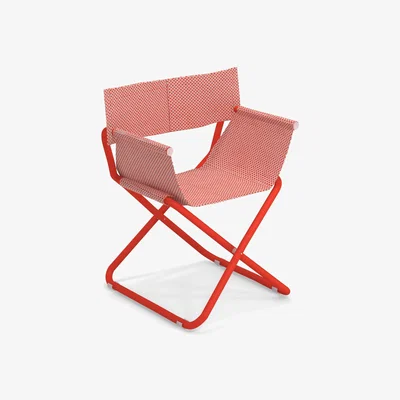Made in Design Snooze Directeur Folding armchair - / Fabric & Metal by Emu Red