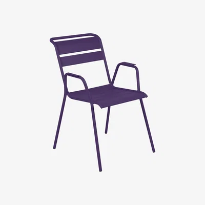 Made in Design Monceau Stackable armchair - / Metal by Fermob Purple