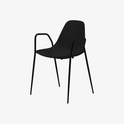 Made in Design Mammamia Stackable armchair - Metal shell & legs by Opinion Ciatti Black
