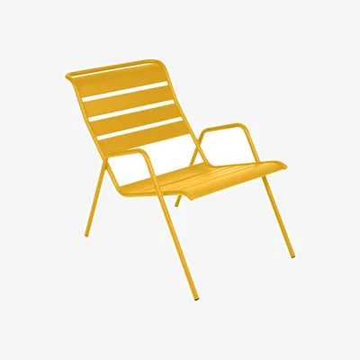 Made in Design Monceau Low armchair metal yellow / Stackable - Fermob