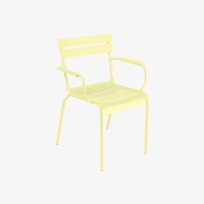 Made in Design Luxembourg Stackable armchair - / Aluminium by Fermob Yellow